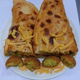 Falafel Pie with Cheddar Cheese